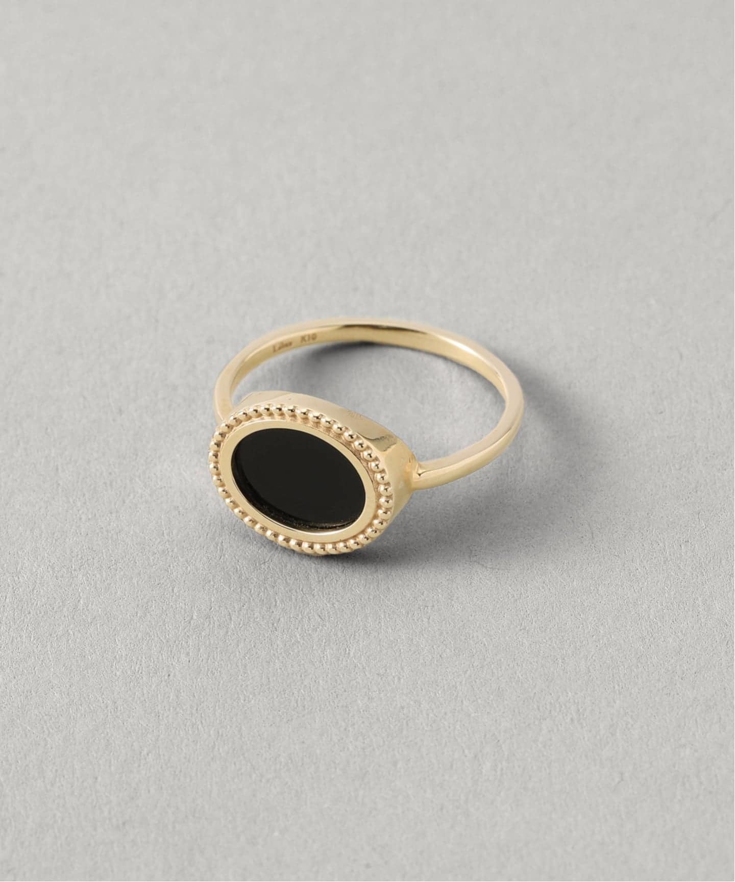 新品　オニキス0.5ct フラットリング K10 新品 オニキス0.5ct フラットリング K10