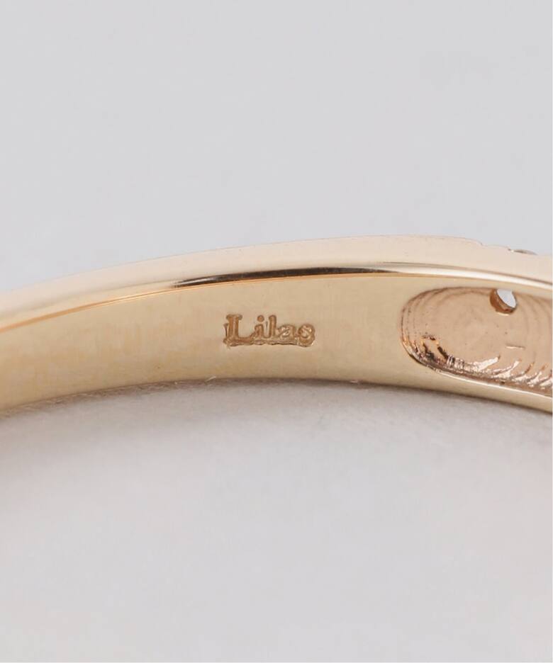 ダブルラインダイヤピンキーリング K10（リング）｜Lilas（リラ）の 
