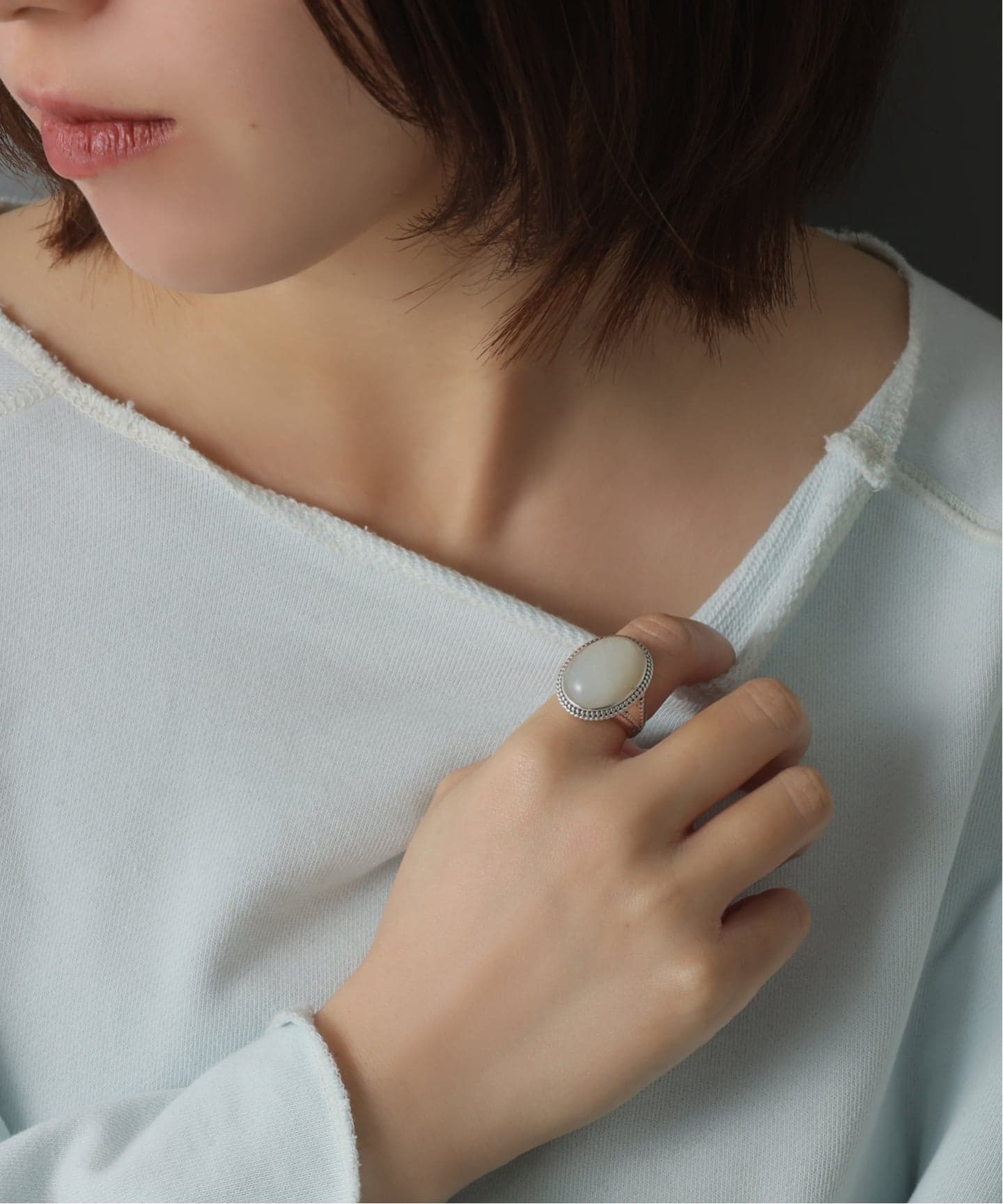 SAMH by LILAS】ホワイトムーンストーンリング SV（リング）｜Lilas