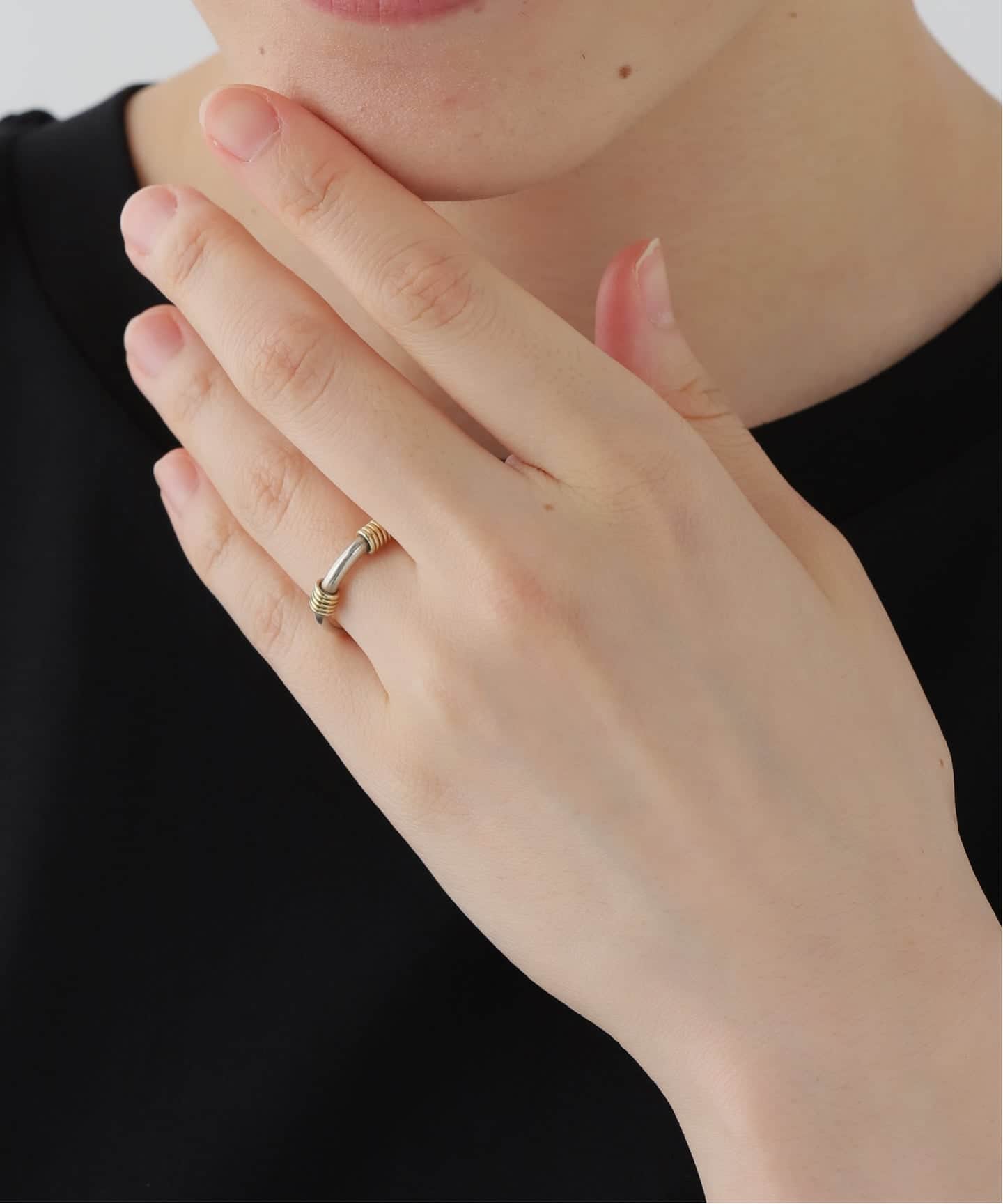 VINTAGE TIFFANY&Co./ティファニー】Band with 2 wire ring（リング