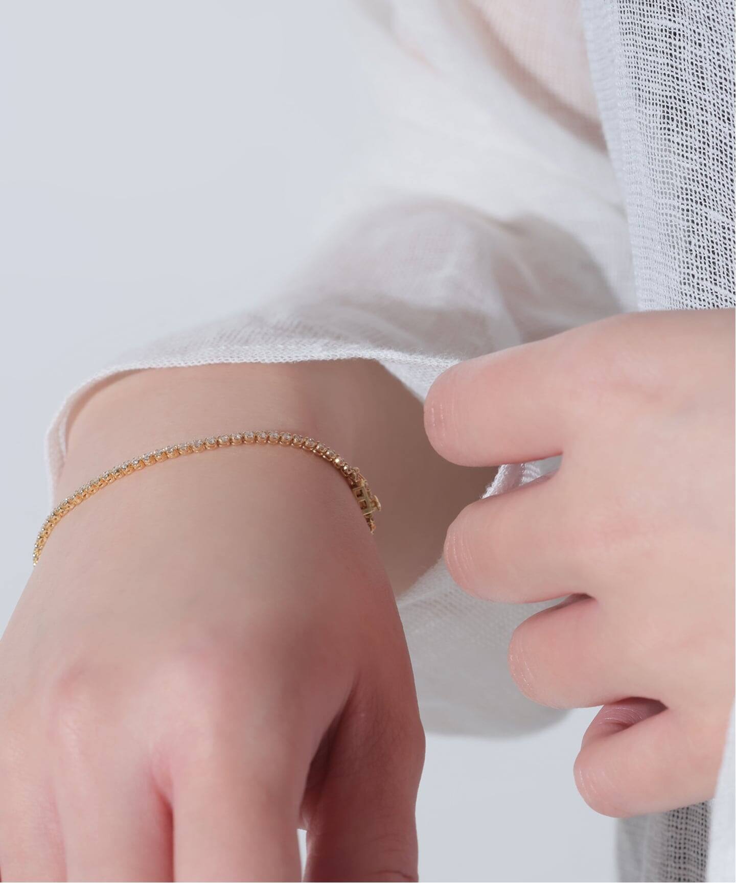 ダイヤテニスブレスレット1ct K18（ブレスレット・バングル）｜Lilas 
