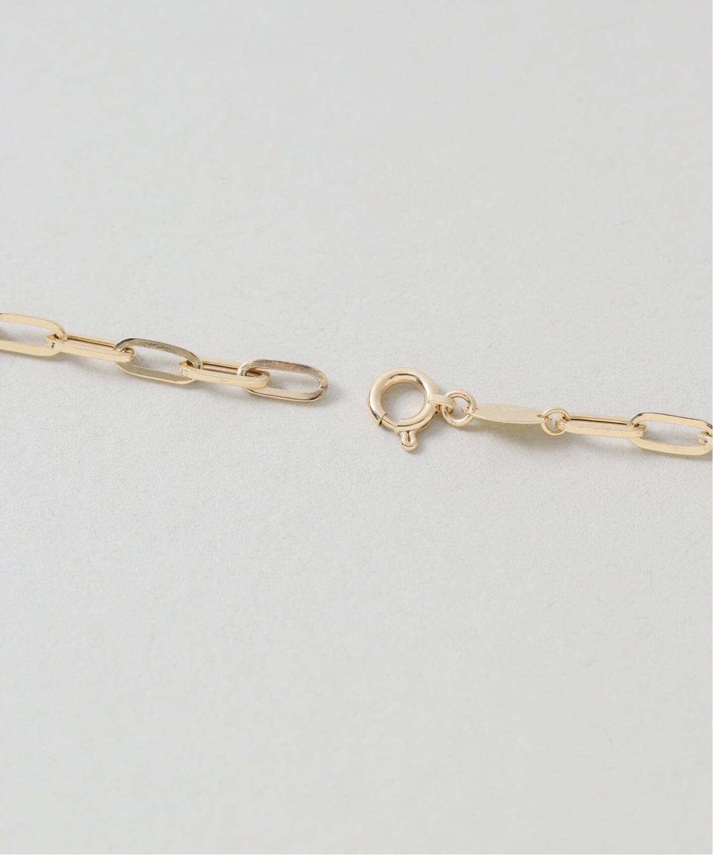 中空ペーパークリップチェーン17cmブレスレット K18（ブレスレット
