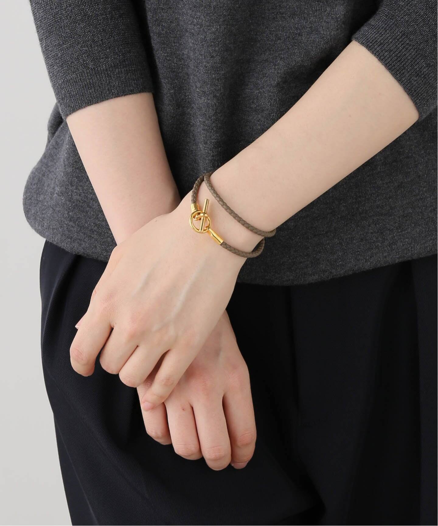 HERMES/エルメス】 Glenan double tour bracelet tressee