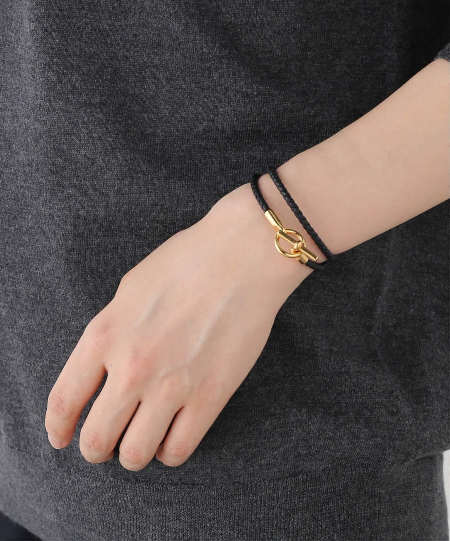 HERMES/エルメス】 Glenan double tour bracelet tressee