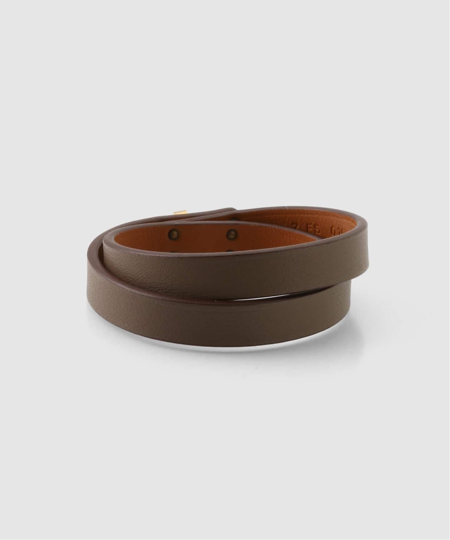 HERMES エルメス ケリーブレスレット バングル　レザー ブラウン HERMES/エルメス】HERMES Kelly double tour bracelet（ブレスレット