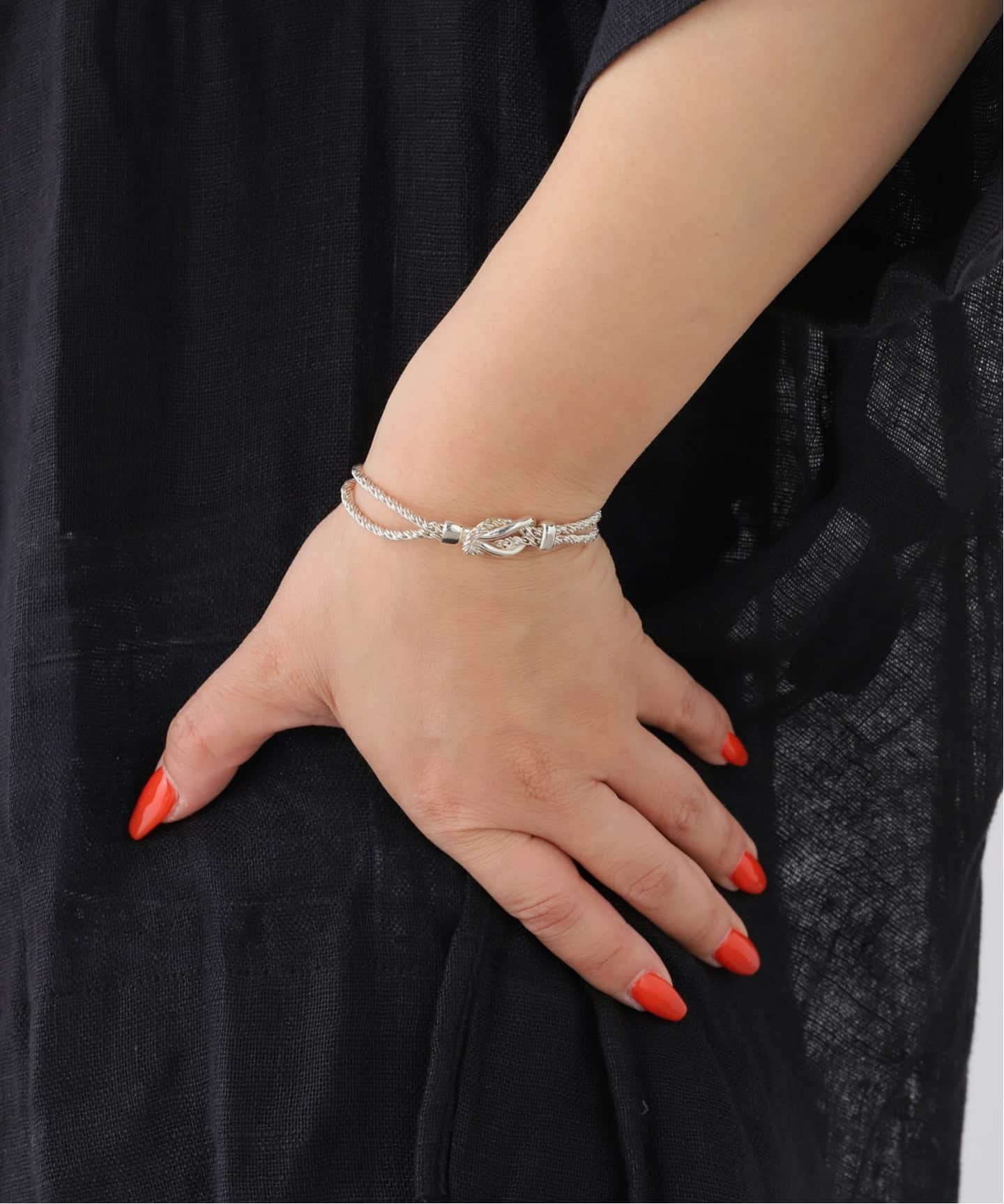 15.5センチ　ティファニー ブレスレット VINTAGE TIFFANY&Co./ティファニー】Center knot double rope bracelet