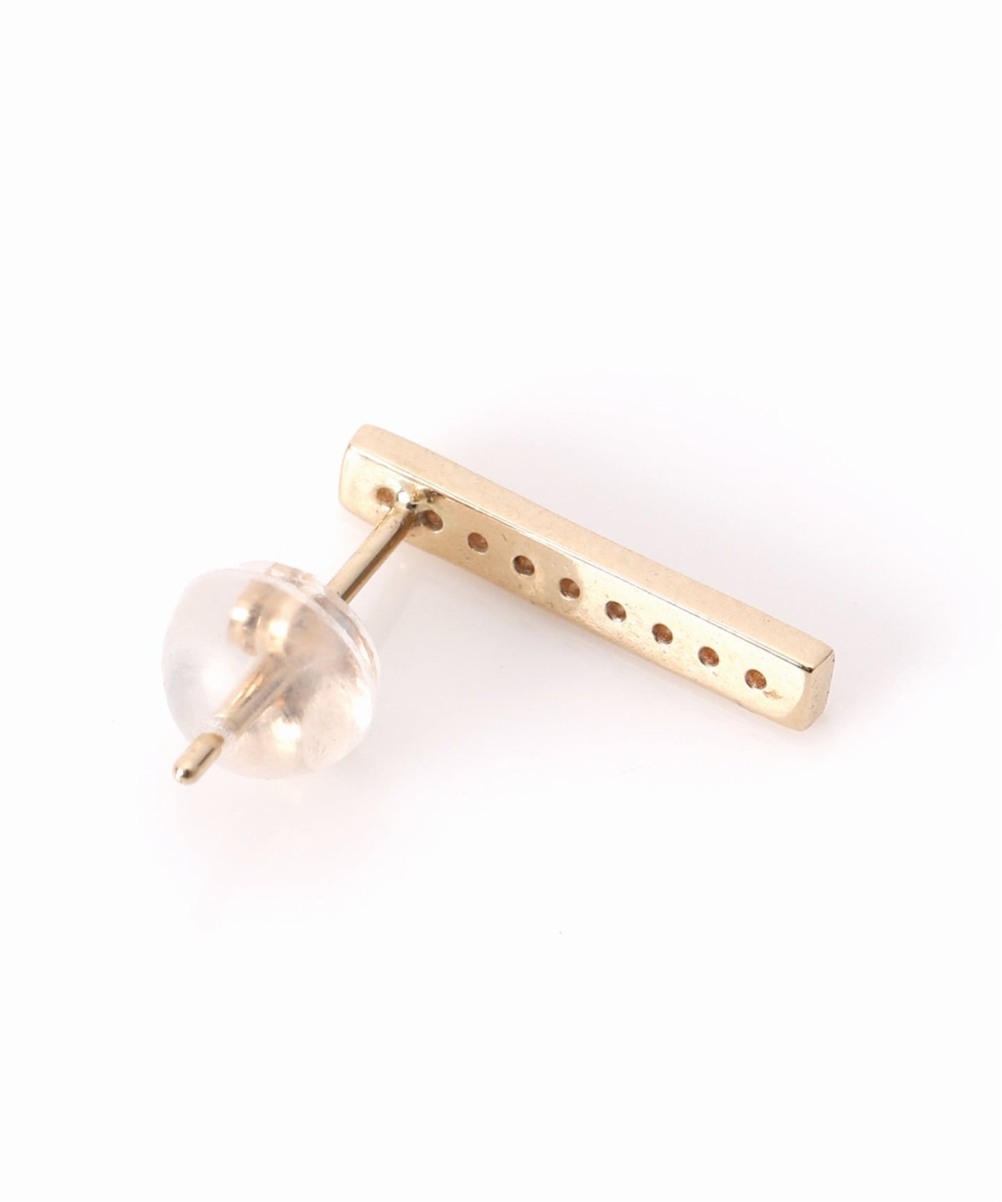 ボックスダイヤ12mmバーピアス K10（両耳）（ピアス（両耳用