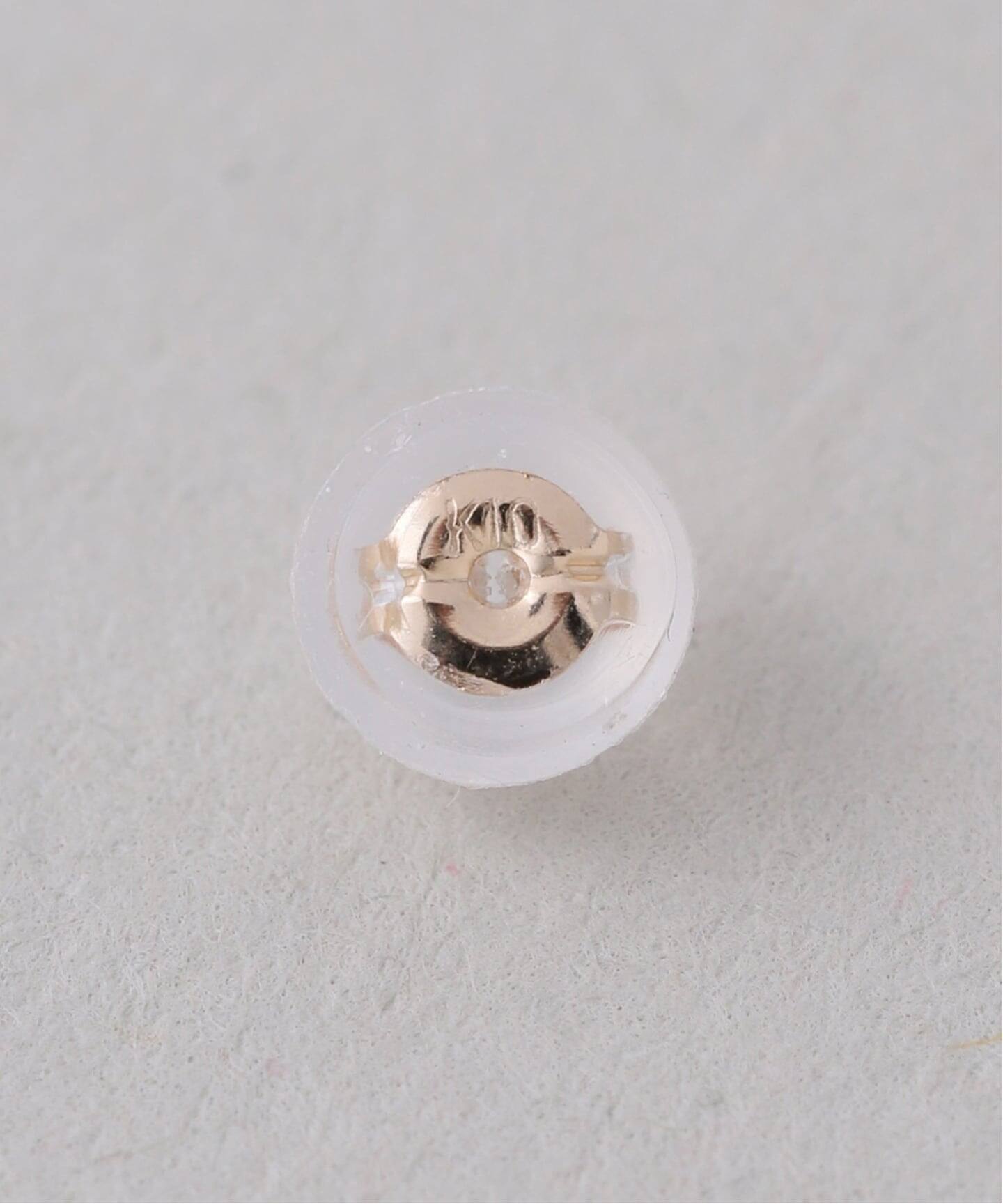 予約》ボックスブラックダイヤ12mmバーピアス K10（両耳）（ピアス（両