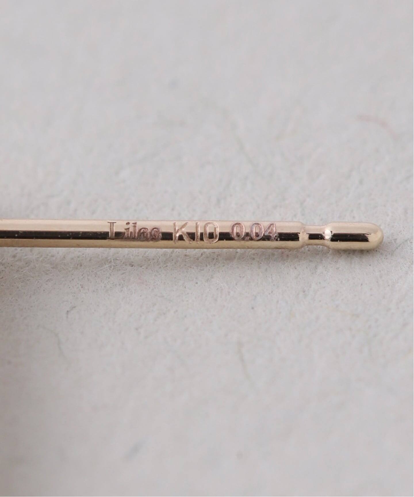 ボックスブラックダイヤ12mmバーピアス K10（両耳）（ピアス（両耳用