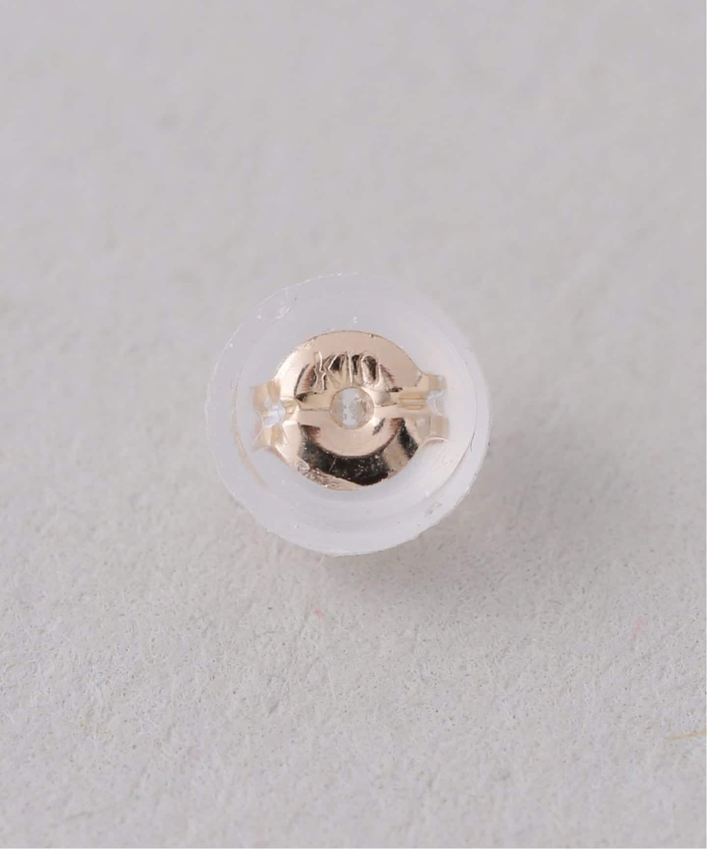 ボックスブラックダイヤ12mmバーピアス K10（両耳）（ピアス（両耳用