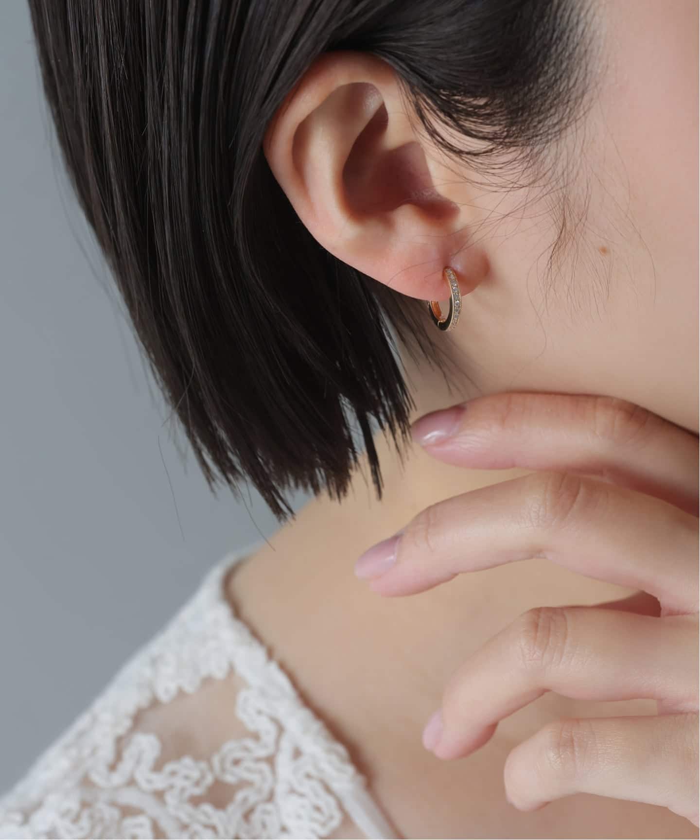 CDL ETERNITY SERIES ピアス(両耳用) ハーフエタニティーダイヤピアス K18（両耳）（ピアス（両耳用