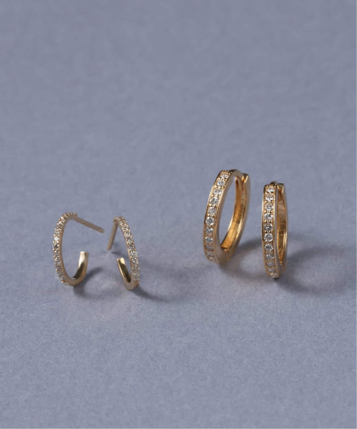 ハーフエタニティーダイヤピアス K18（両耳）（ピアス（両耳用
