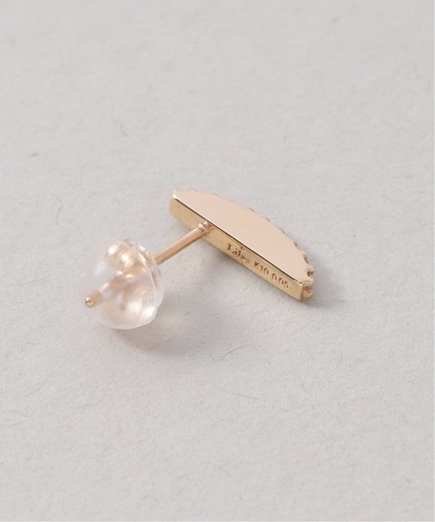 セミサークルダイヤピアス K10（両耳）（ピアス（両耳用））｜Lilas