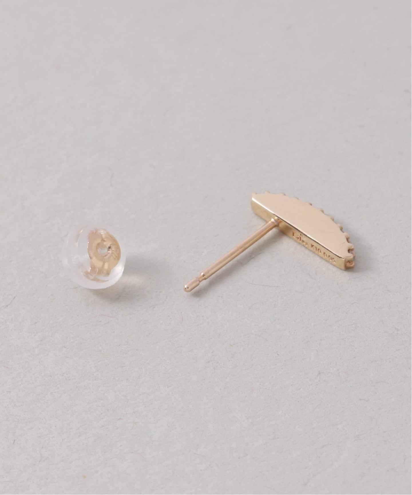 セミサークルダイヤピアス K10（両耳）（ピアス（両耳用））｜Lilas