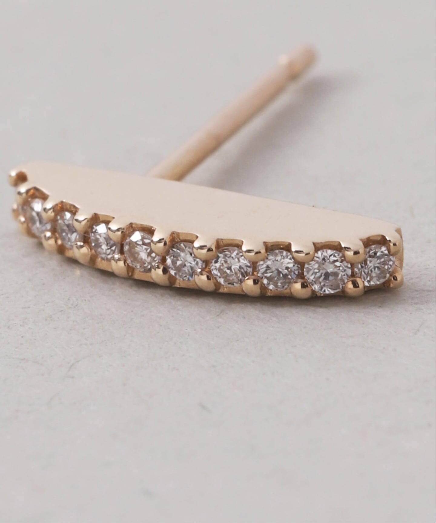セミサークルダイヤピアス K10（両耳）（ピアス（両耳用））｜Lilas