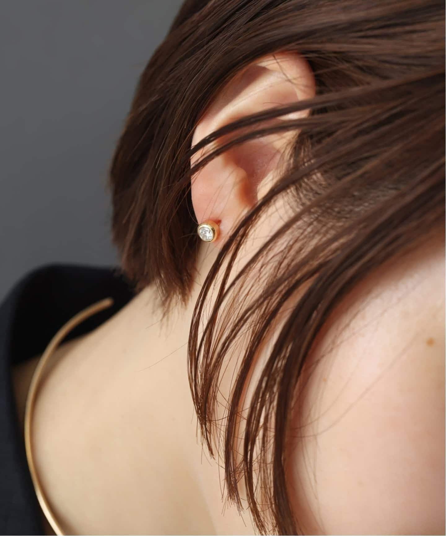 フクリン0.28ctダイヤピアス K18（両耳）（ピアス（両耳用））｜Lilas
