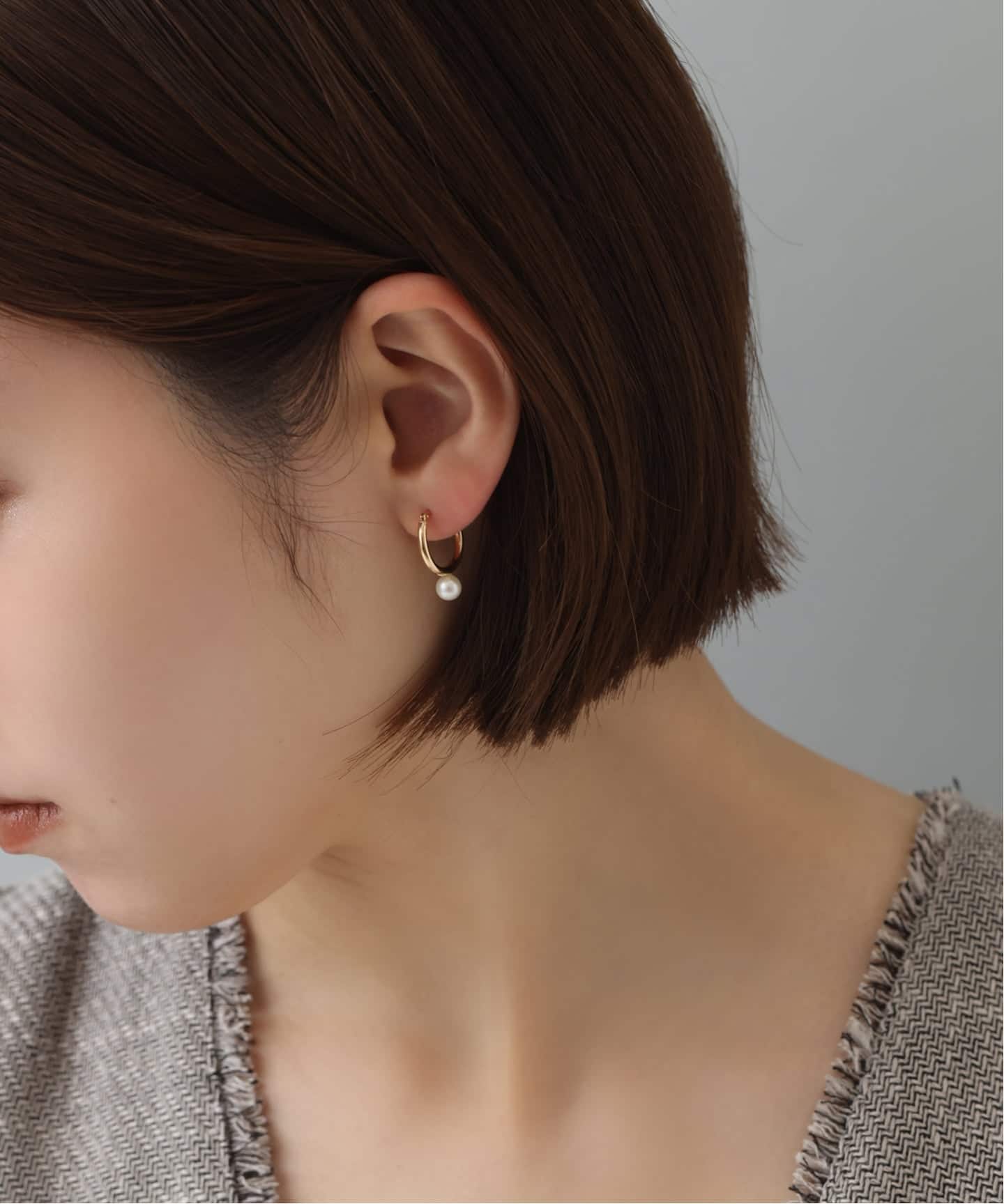 WEB限定予約》パールフープピアスL K10（両耳）（ピアス（両耳用
