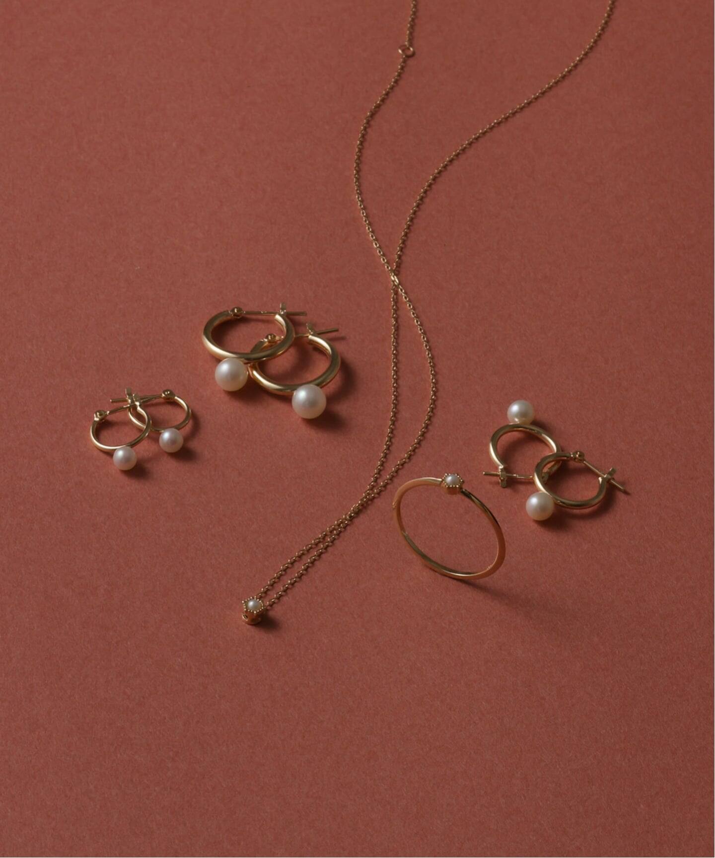 WEB限定》パールフープピアスL K10（両耳）（ピアス（両耳用