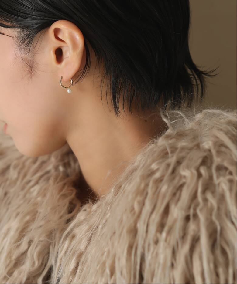WEB限定》パールフープピアスM K10（両耳）（ピアス（両耳用 