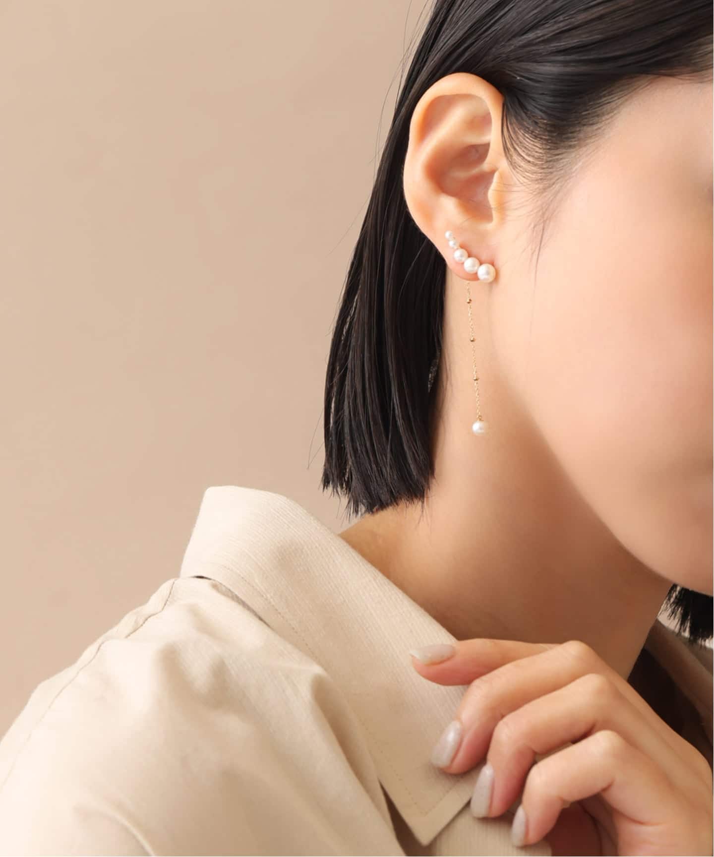 WEB限定予約》5ピースグラデーションパールピアス K10（両耳）（ピアス