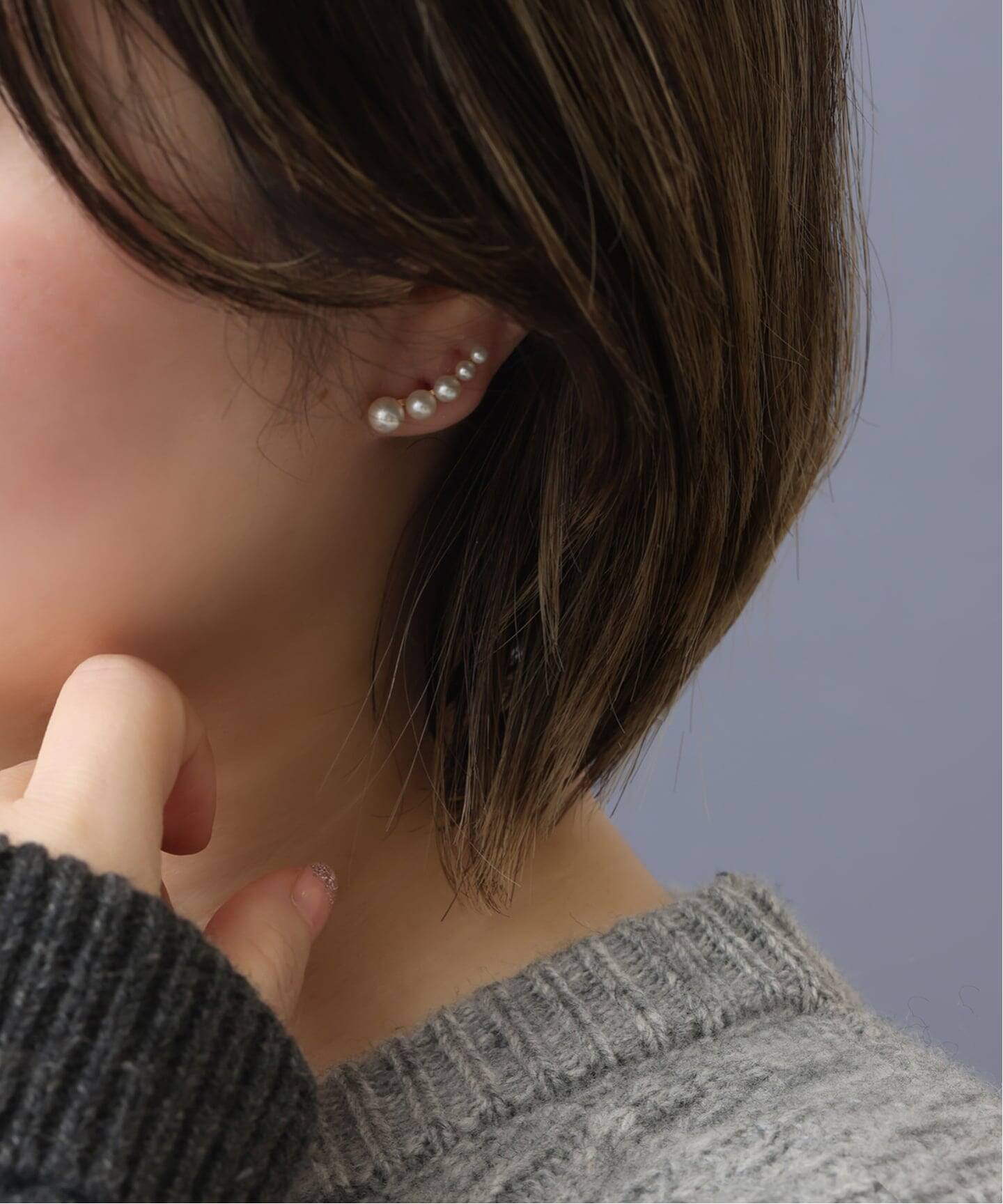 WEB限定予約》5ピースグラデーションパールピアス K10（両耳）（ピアス