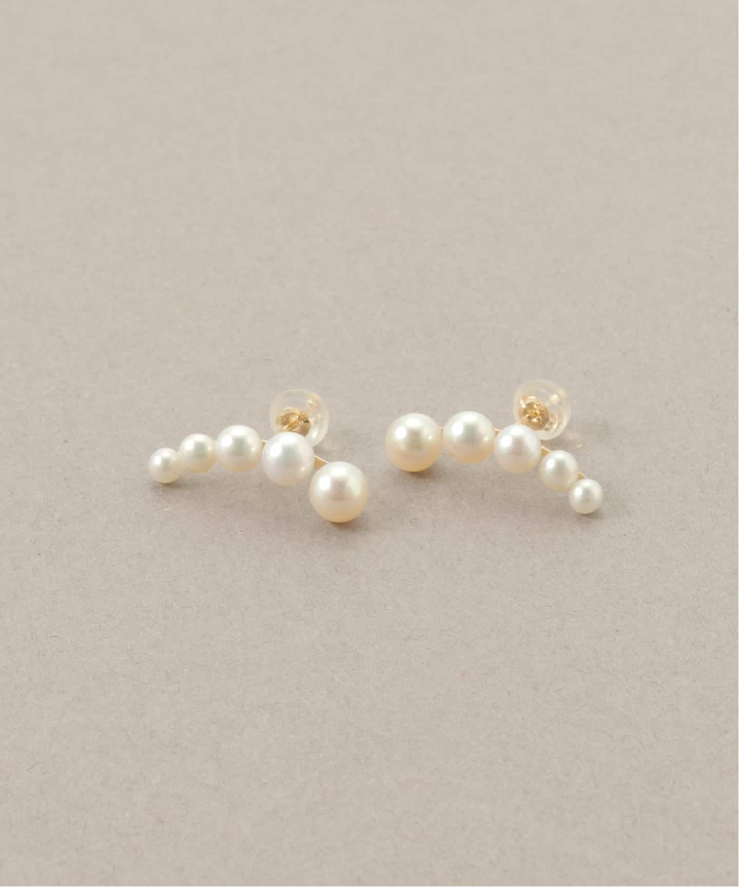 WEB限定予約》5ピースグラデーションパールピアス K10（両耳）（ピアス