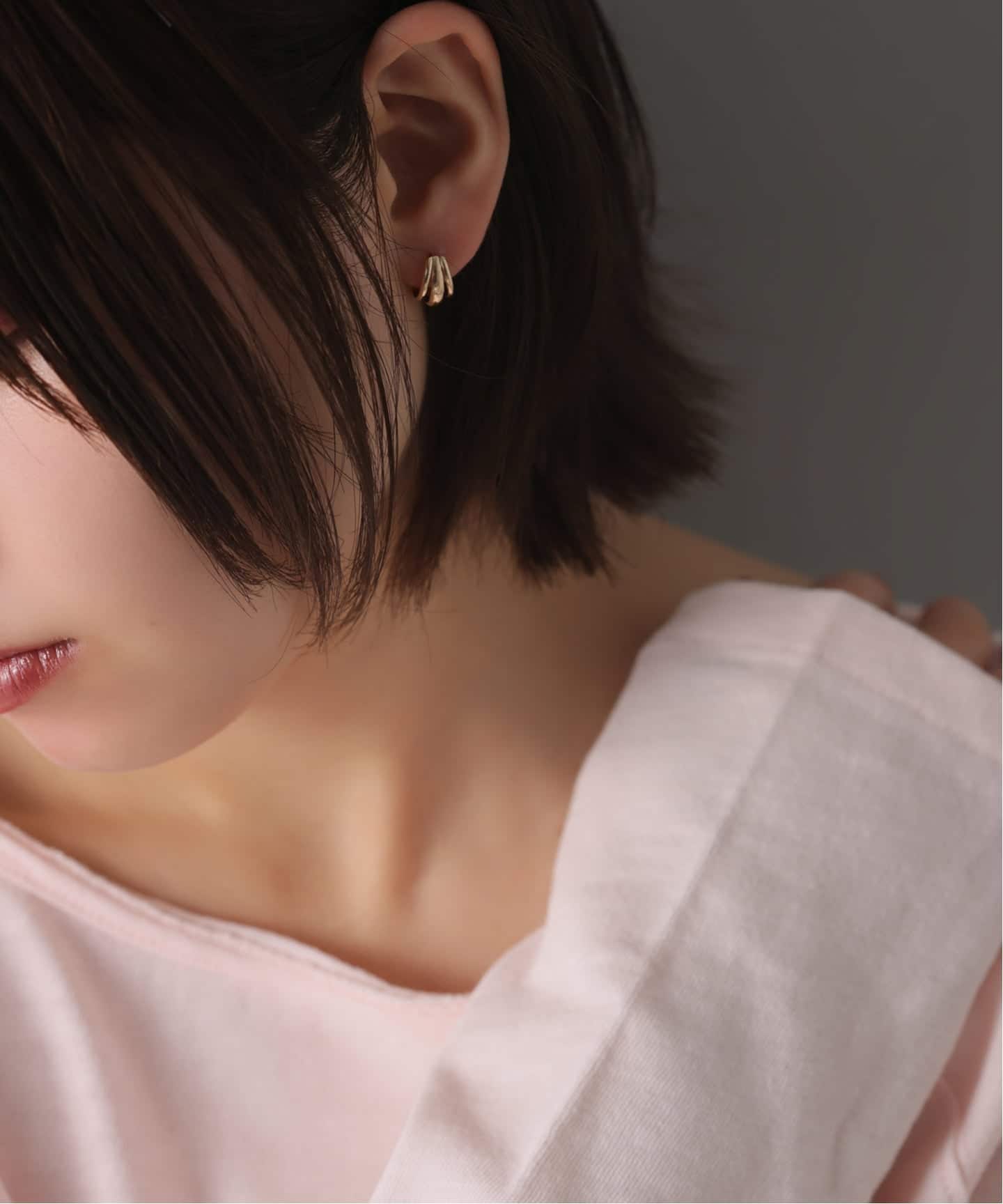 予約》3ラインフープピアス K10（両耳）（ピアス（両耳用））｜Lilas