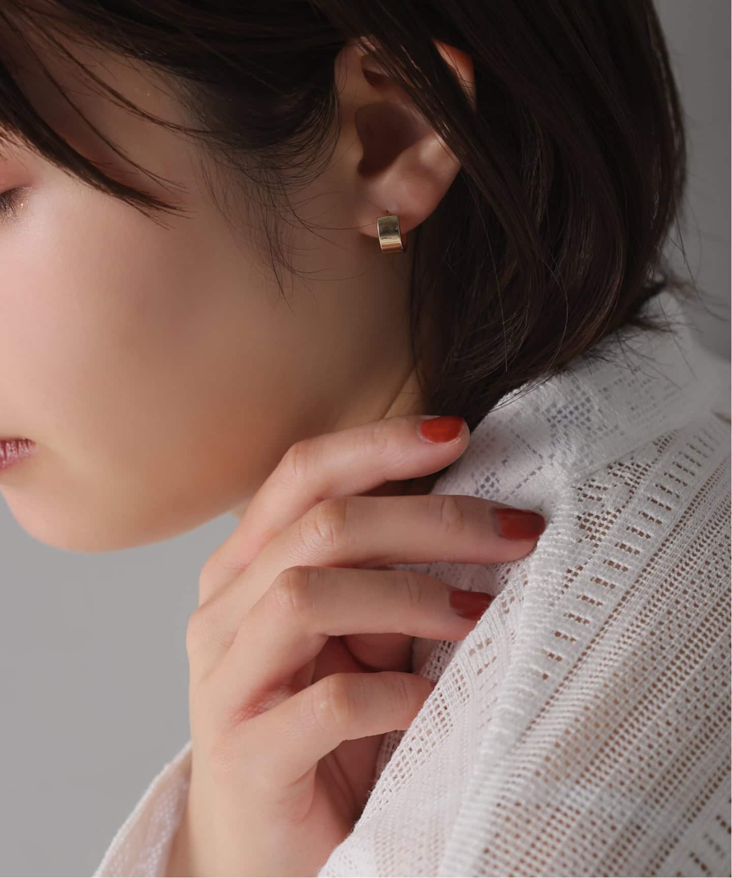 12mmボートフープピアス K10（両耳）（ピアス（両耳用））｜Lilas