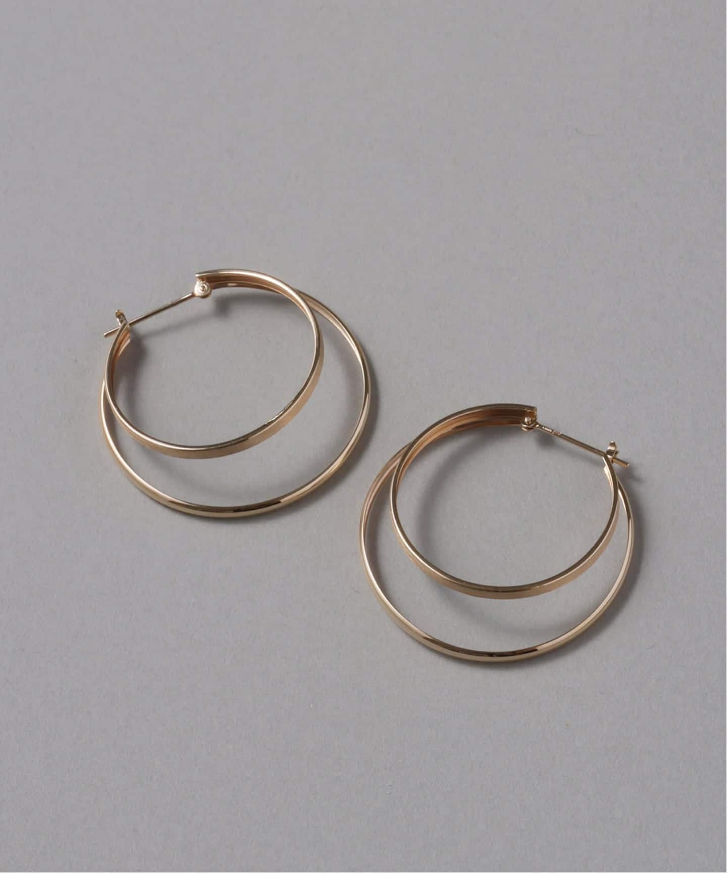 30mm2ラインフープピアス K10（両耳）（ピアス（両耳用））｜Lilas