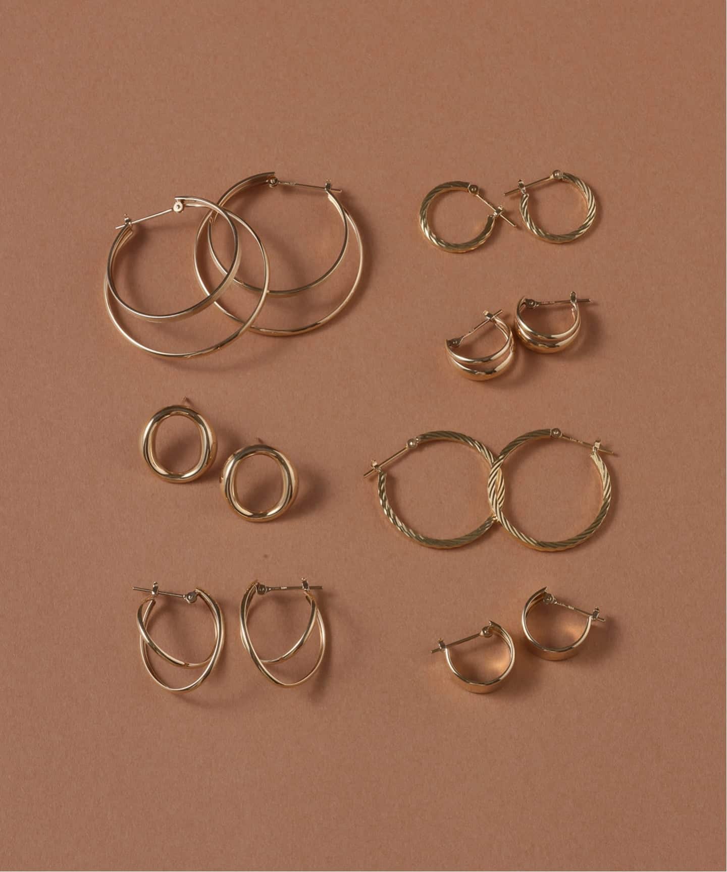 30mm2ラインフープピアス K10（両耳）（ピアス（両耳用））｜Lilas