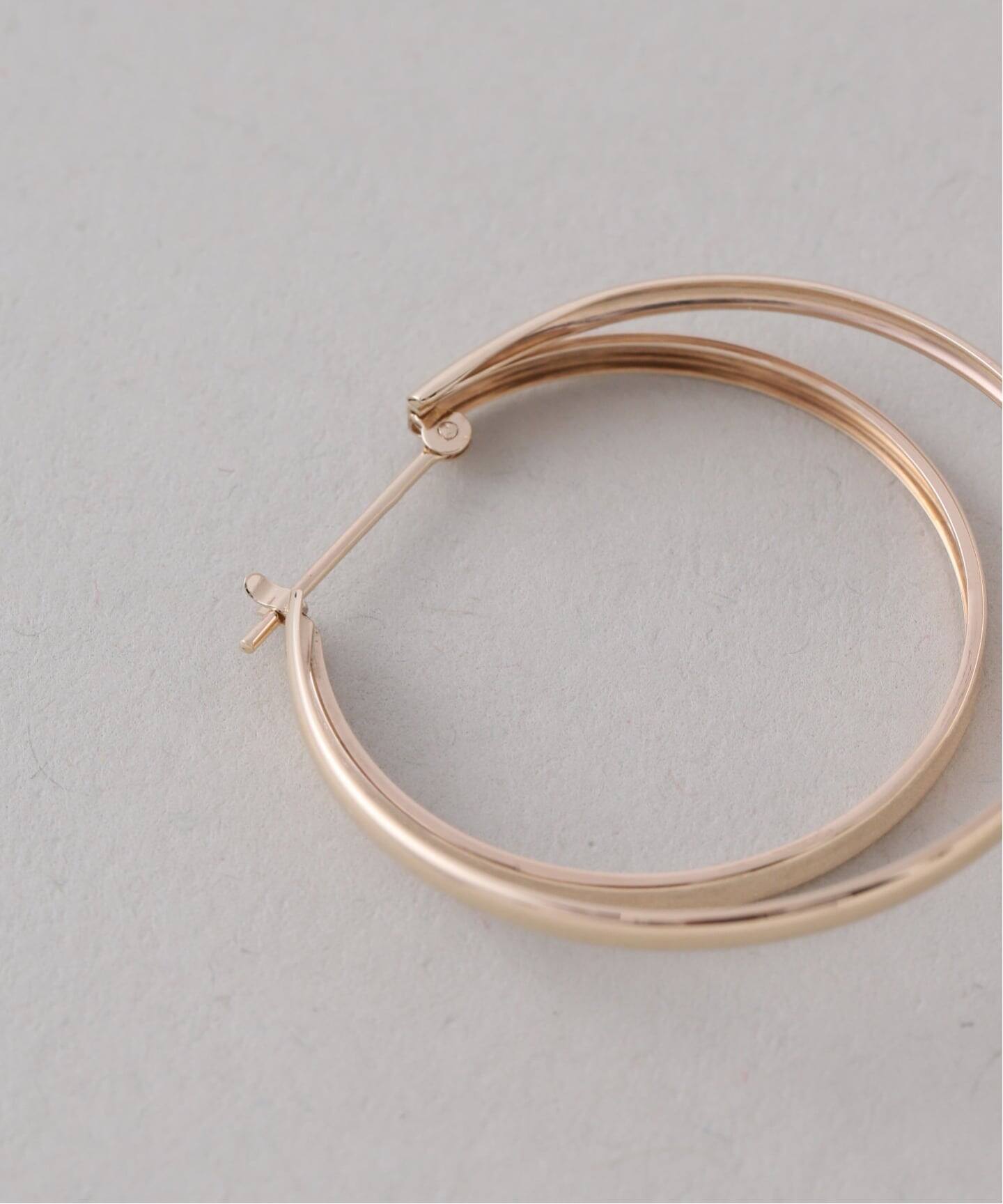 30mm2ラインフープピアス K10（両耳）（ピアス（両耳用））｜Lilas