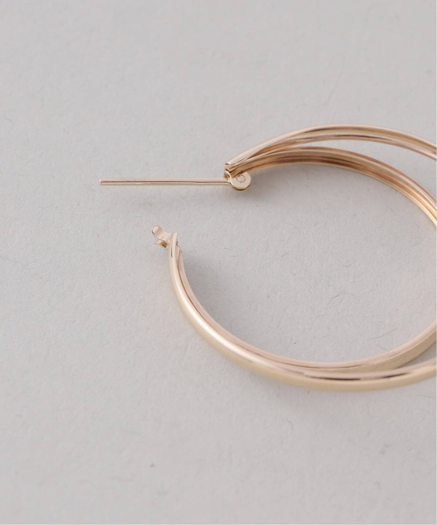 30mm2ラインフープピアス K10（両耳）（ピアス（両耳用））｜Lilas