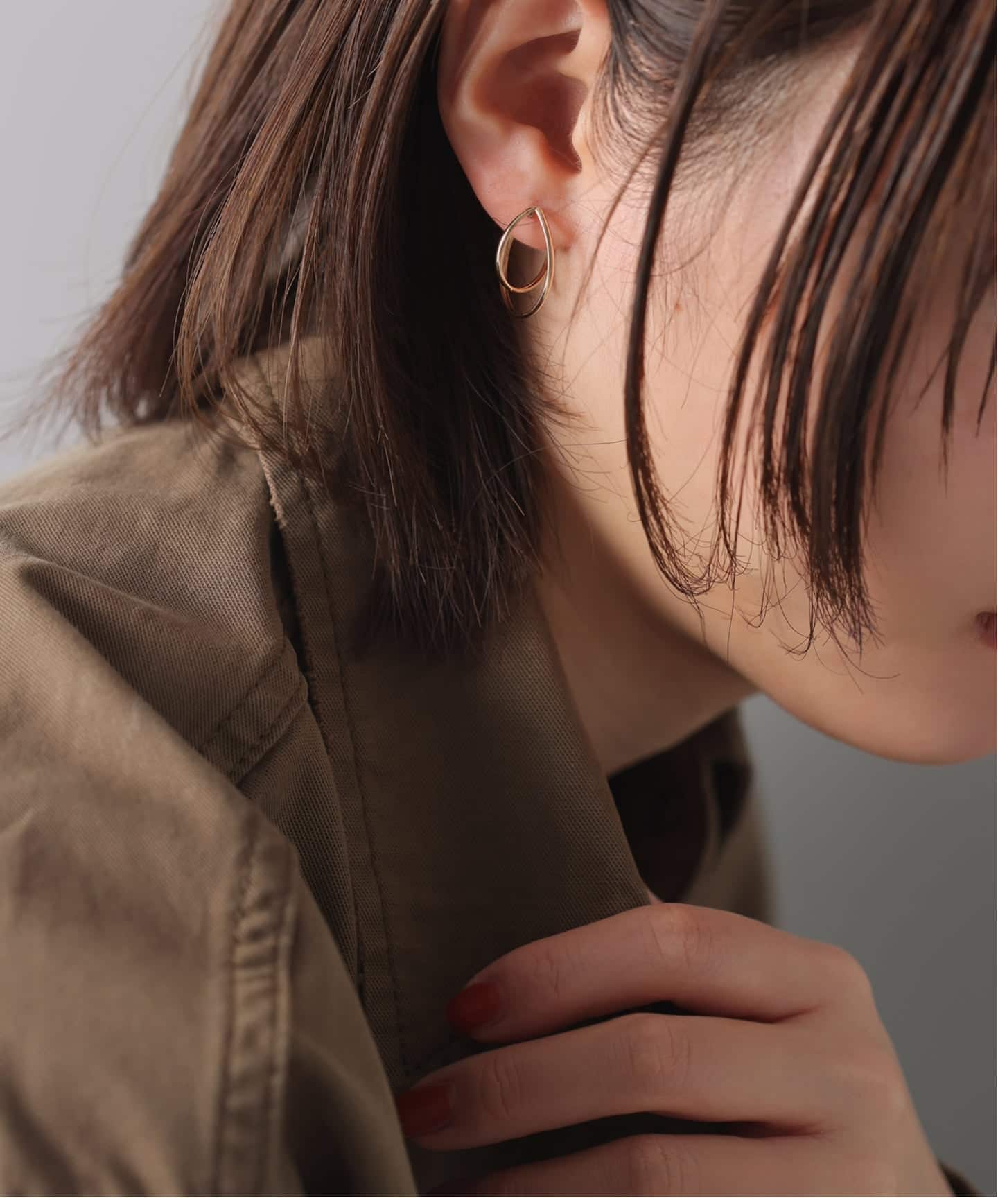 20mm2ラインカーブフープピアス K10（両耳）（ピアス（両耳用
