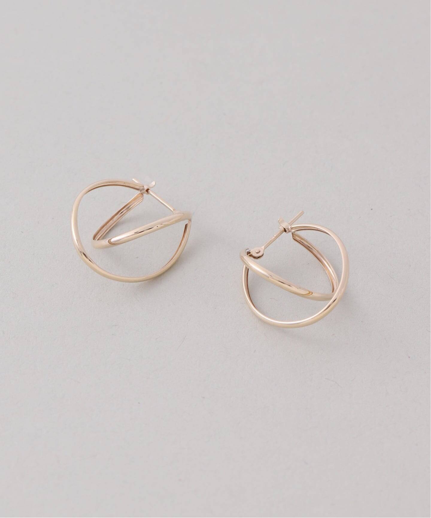 20mm2ラインカーブフープピアス K10（両耳）（ピアス（両耳用