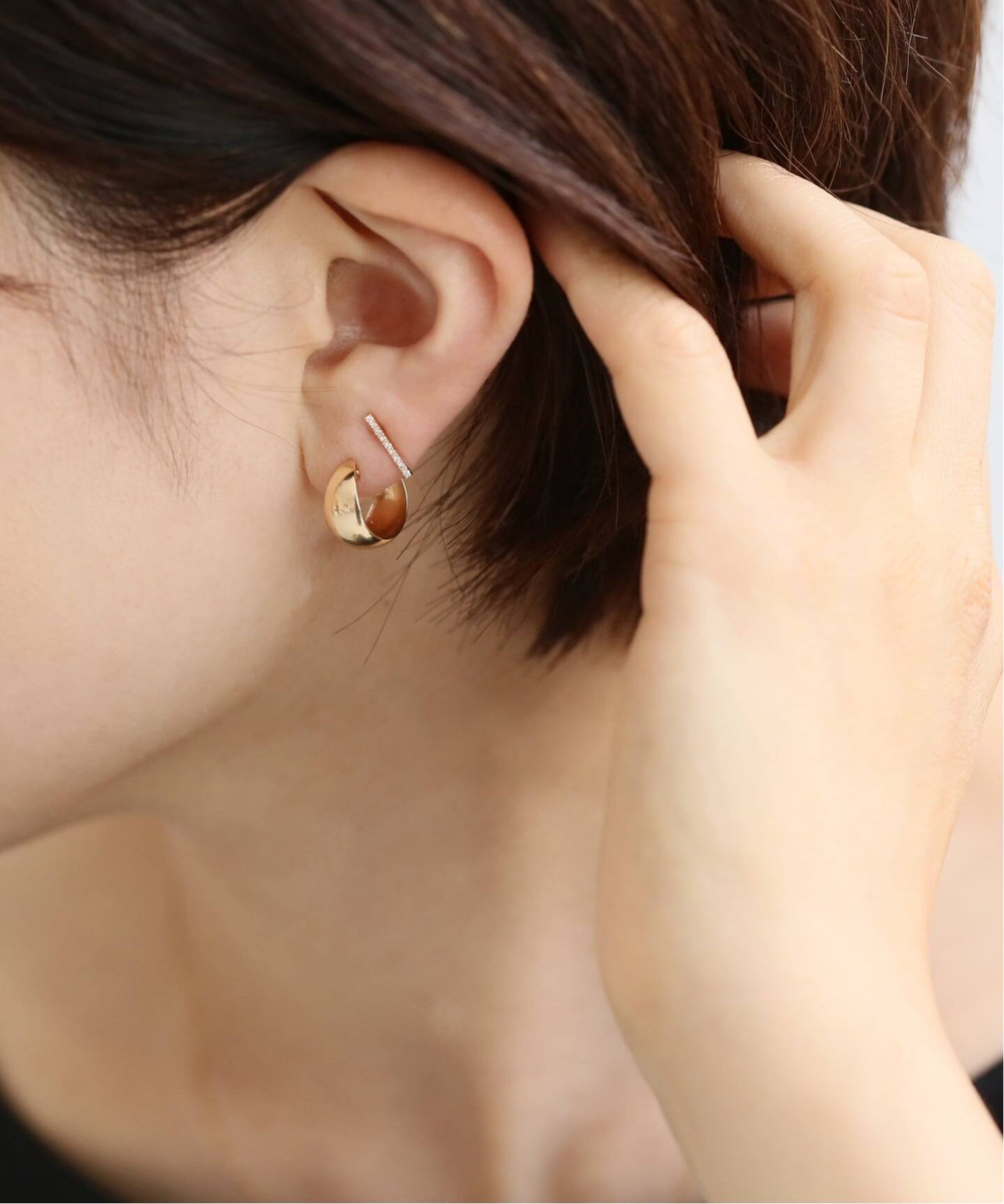 三日月フープピアス K10（両耳）（ピアス（両耳用））｜Lilas（リラ