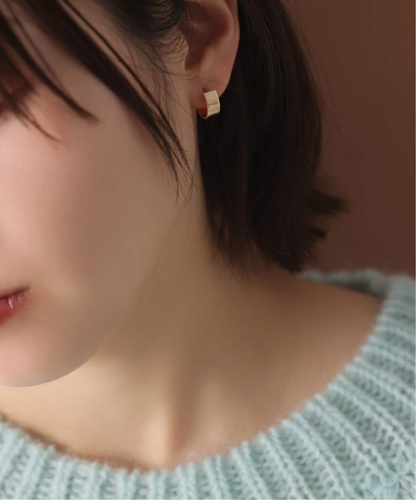 12mmボートフープピアス K10（両耳）（ピアス（両耳用））｜Lilas