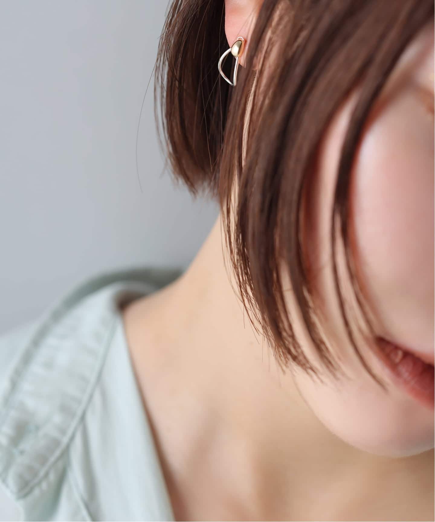 WEB限定》バイカラー2WAYティアドロップピアス K10（両耳）（ピアス