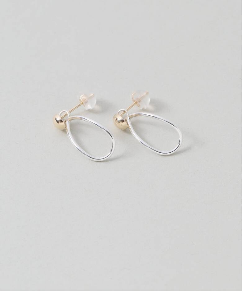 WEB限定》バイカラー2WAYティアドロップピアス K10（両耳）（ピアス 