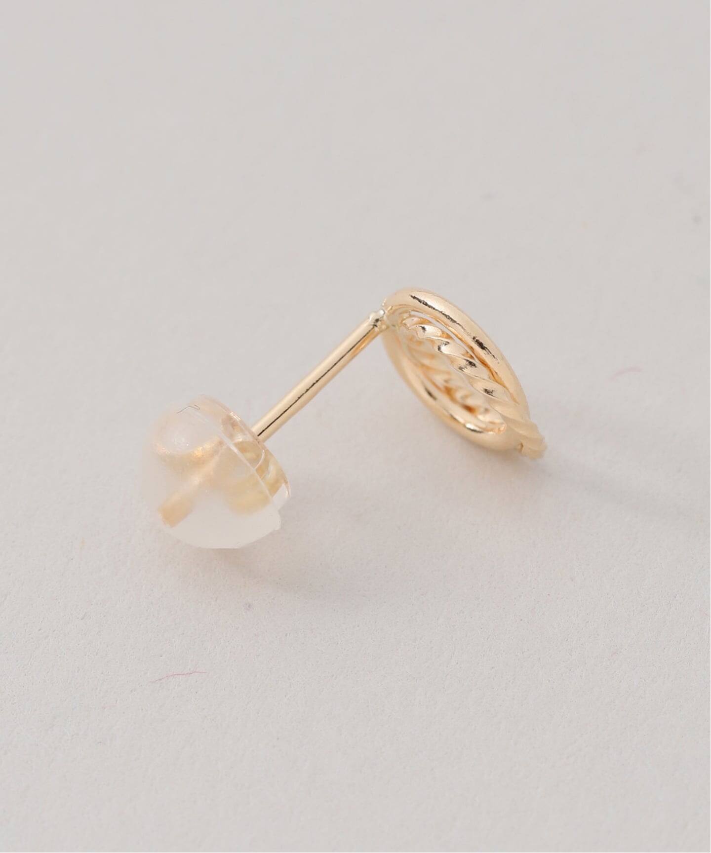 ダブルサークルツイストピアス K18（両耳）（ピアス（両耳用