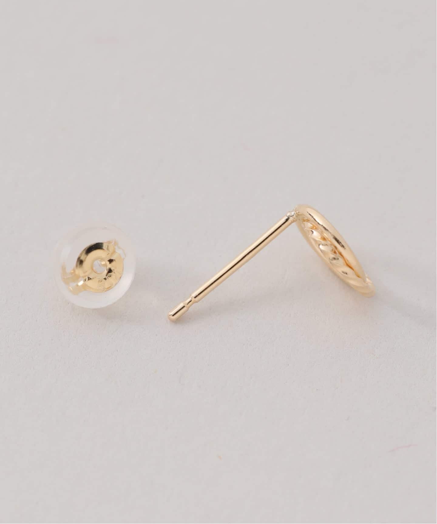 ダブルサークルツイストピアス K18（両耳）（ピアス（両耳用