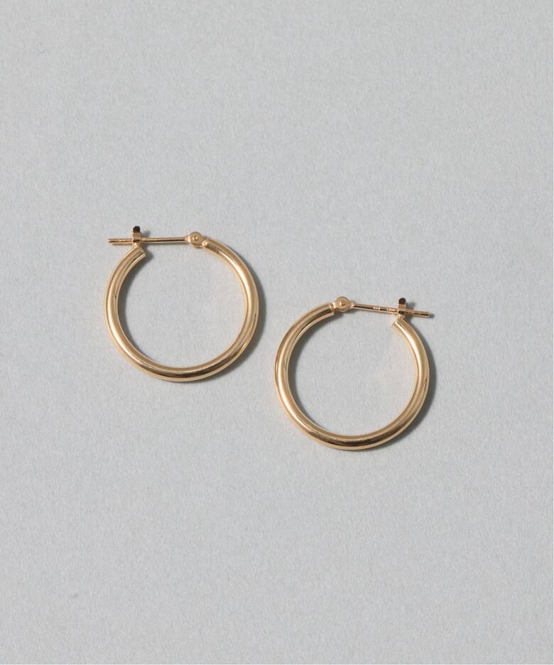 20mmフープパイプピアス K18（両耳）（ピアス（両耳用））｜Lilas 