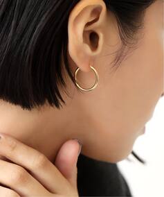 20mmフープパイプピアス K18（両耳）（ピアス（両耳用））｜Lilas 