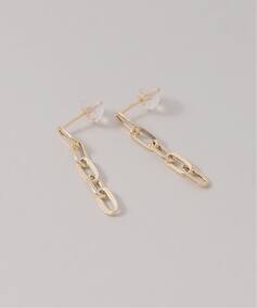 プレイドクリップチェーンピアス K10（両耳）（ピアス（両耳用 