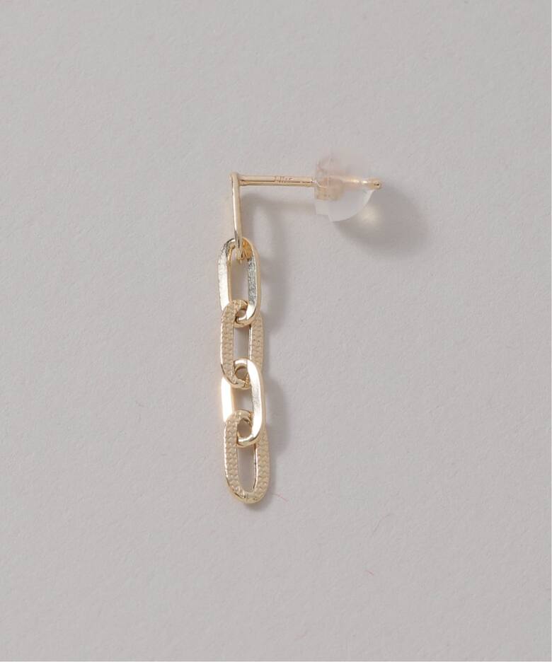 プレイドクリップチェーンピアス K10（両耳）（ピアス（両耳用 
