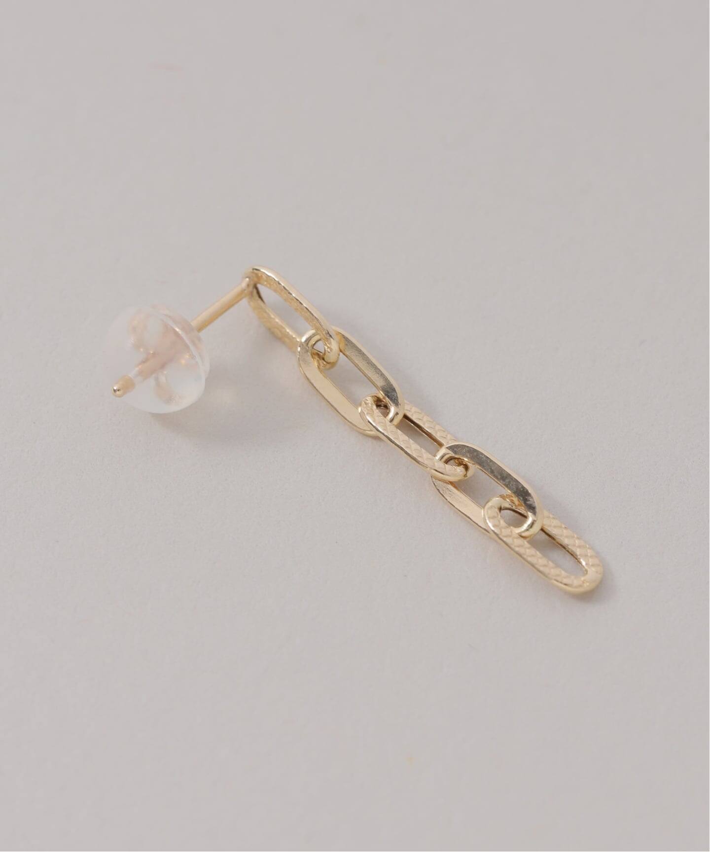 予約》プレイドクリップチェーンピアス K10（両耳）（ピアス（両耳用