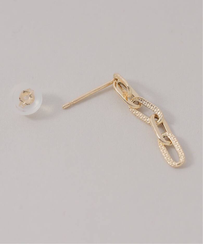 プレイドクリップチェーンピアス K10（両耳）（ピアス（両耳用 