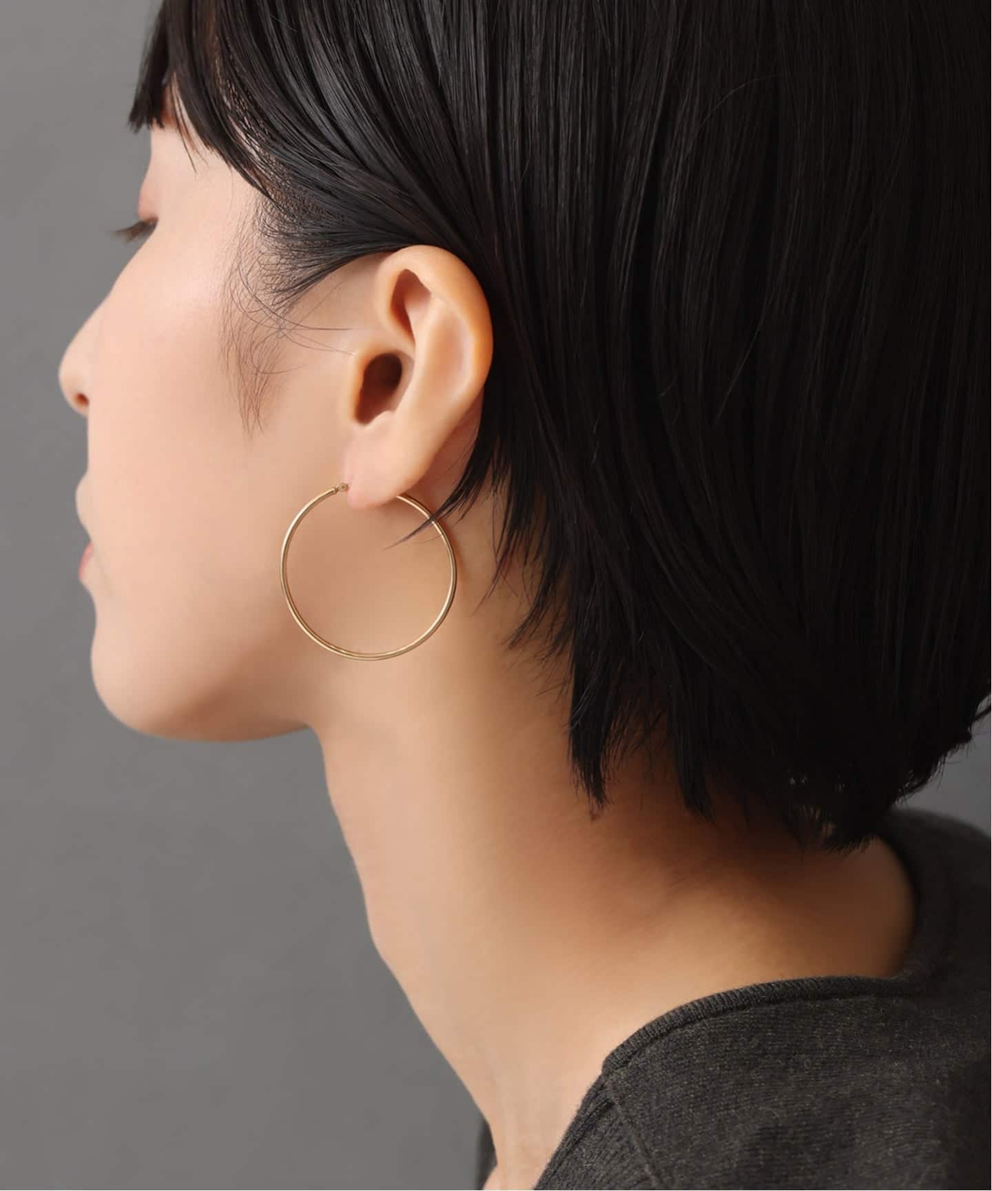 Lilas 1.5パイプ3.5cmルーフピアス K10（両耳） 予約》1.5パイプ3.5cmルーフピアス K10（両耳）（ピアス（両耳用