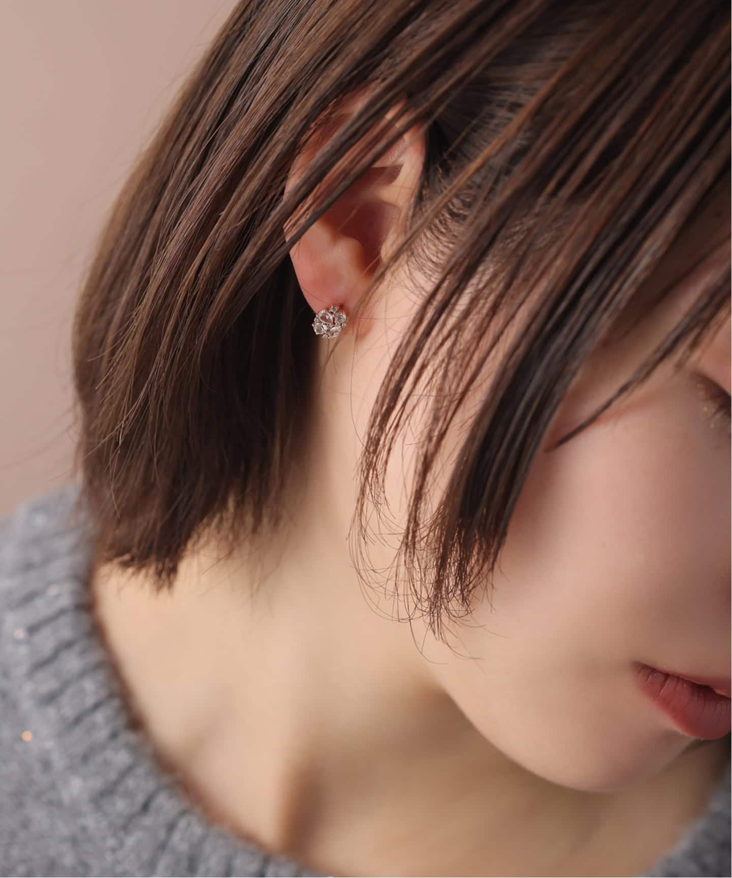 MIXストーンピアス K10（両耳）（ピアス（両耳用））｜Lilas（リラ）の