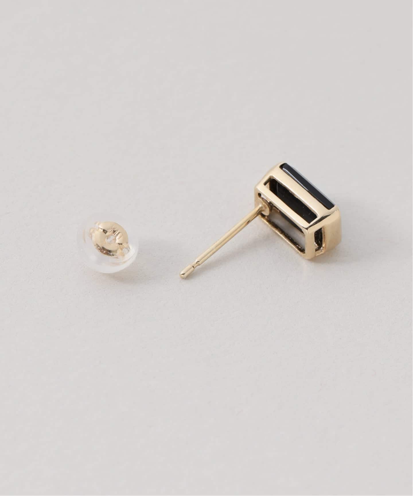 オクタゴンオニキスピアス K10（両耳）（ピアス（両耳用））｜Lilas