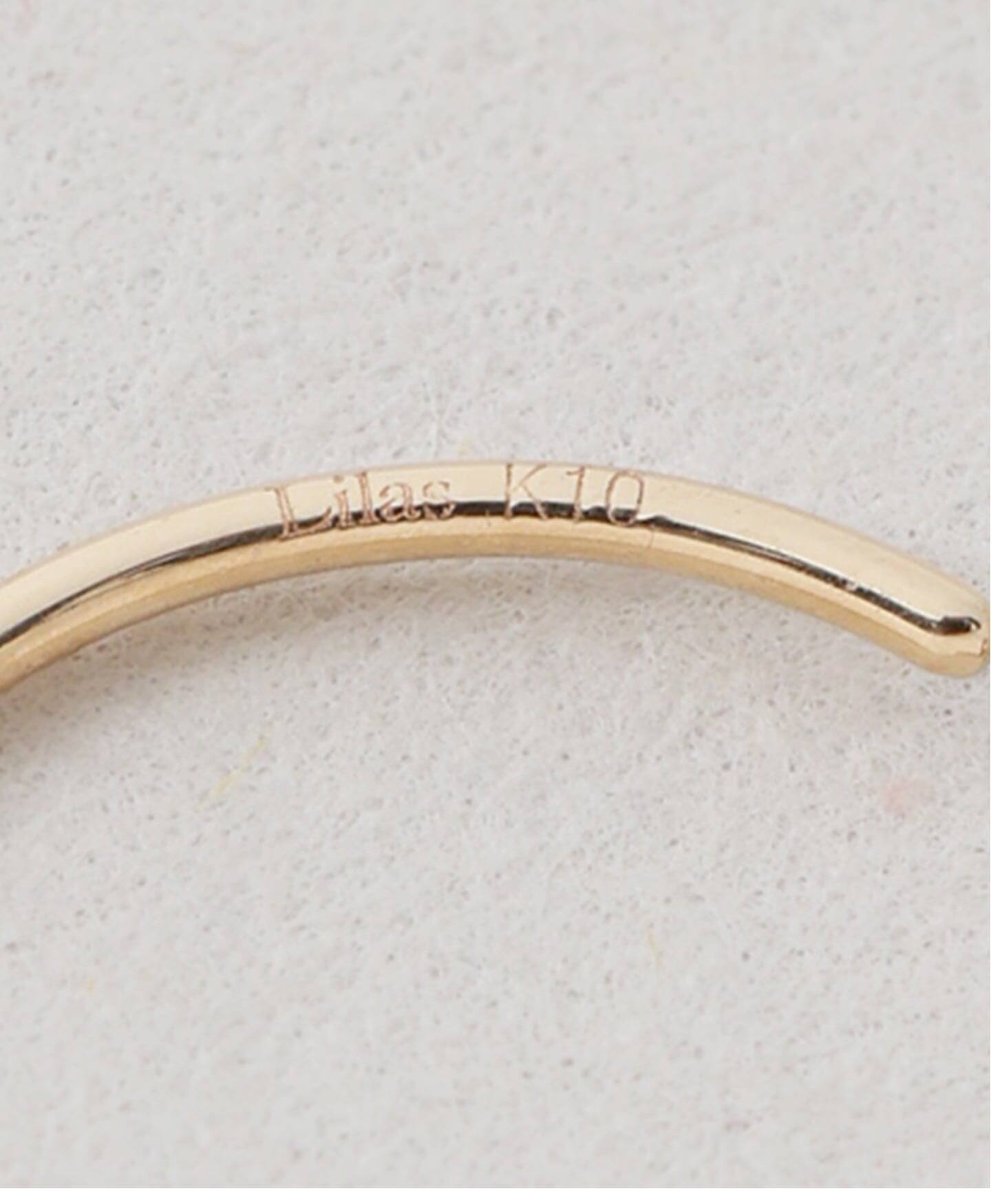 ペアシェイプオニキスフープピアス K10（両耳）（ピアス（両耳用